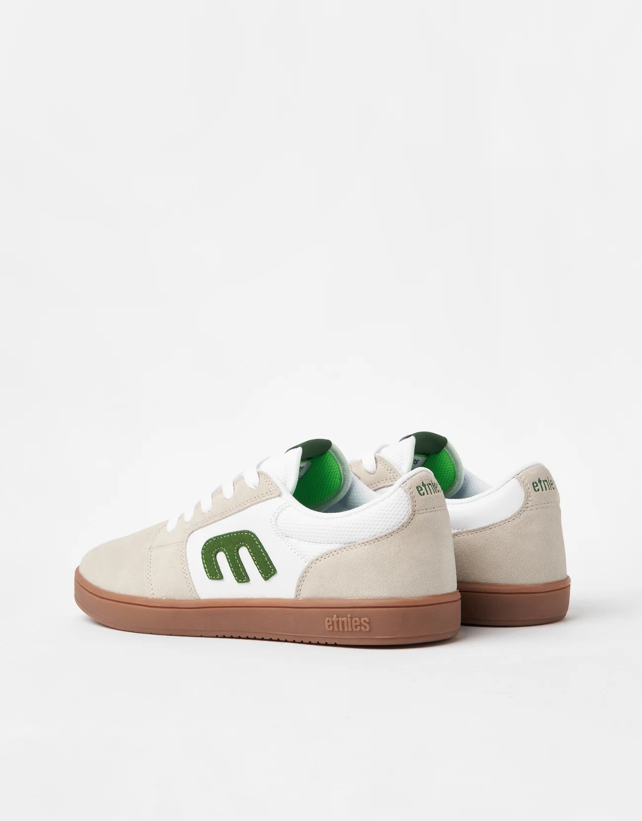 Etnies Cresta Skate Shoes - White/Green/Gum - Image 6
