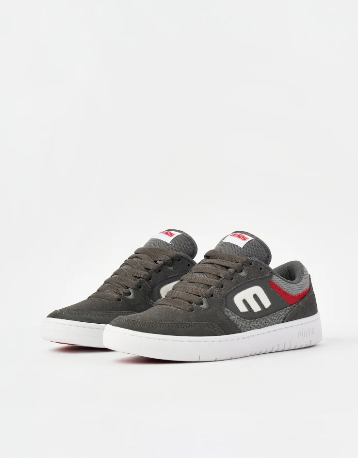 etnies Loot Skate Shoes - Grey/Light Grey/Red - Image 3