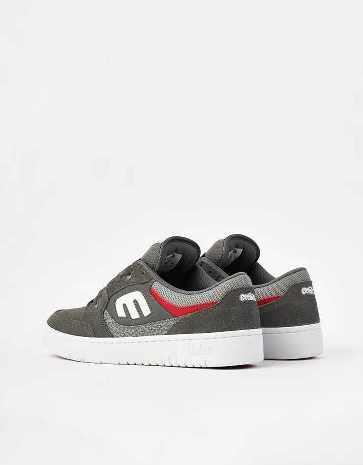etnies Loot Skate Shoes - Grey/Light Grey/Red - Image 4