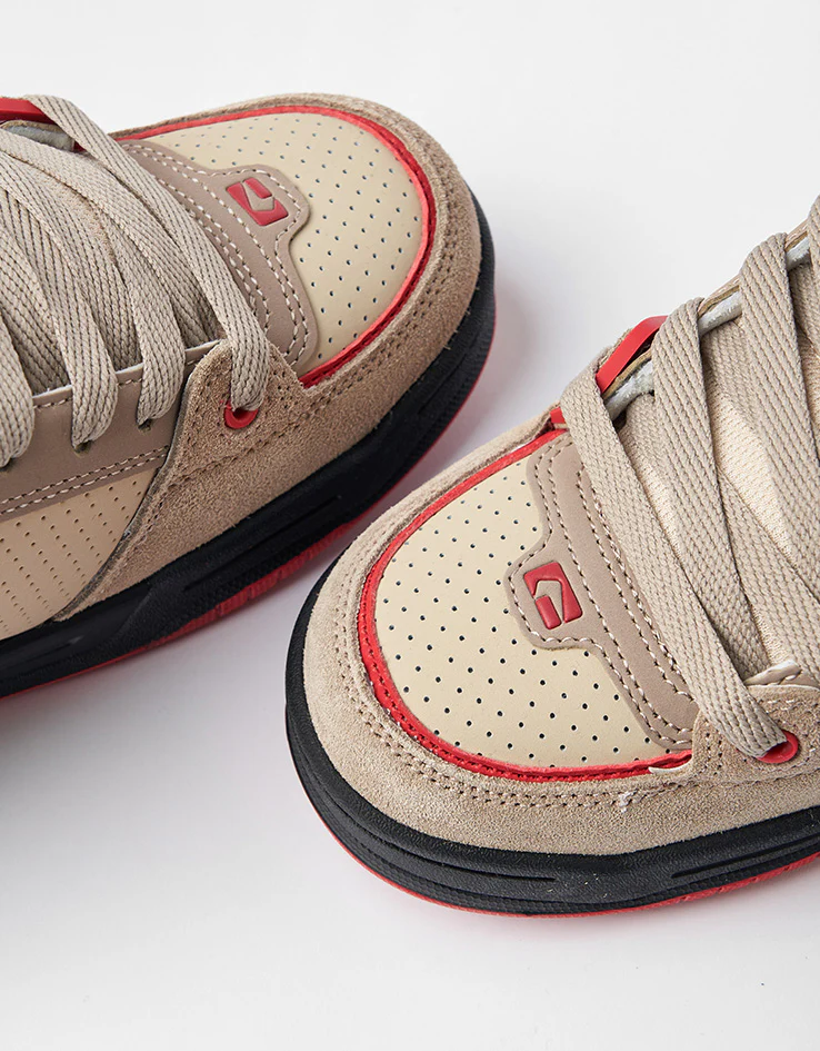Globe Fusion Skate Shoes - Khaki/Red - Image 8