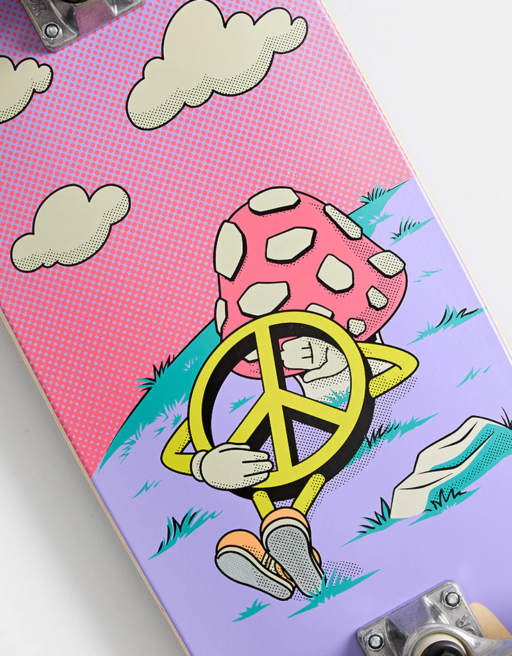 Globe Peace Man Kids Wide Mid Complete Skateboard - 8.25" - Image 2