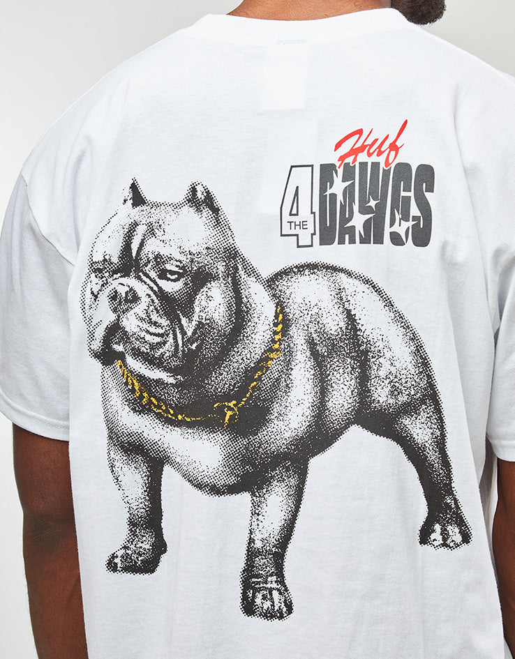 HUF 4 The Dawgs T-Shirt - White - Image 3