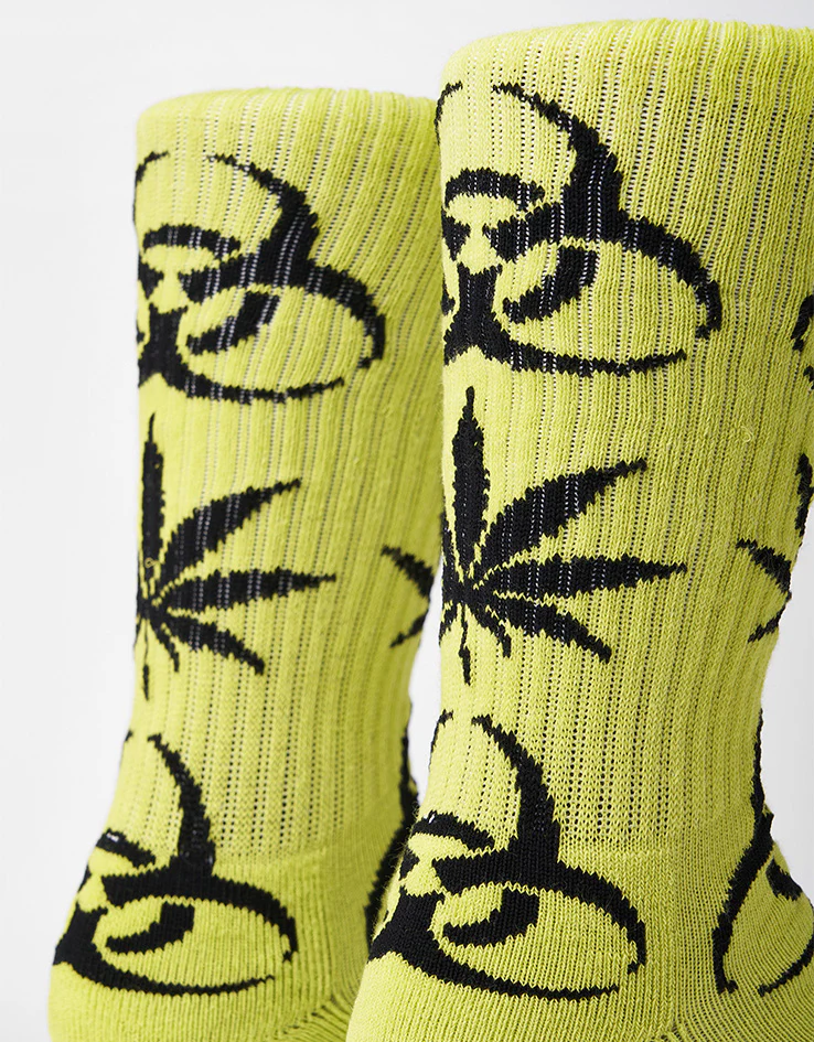 HUF Sector Plantlife Socks - Safety Green - Image 4
