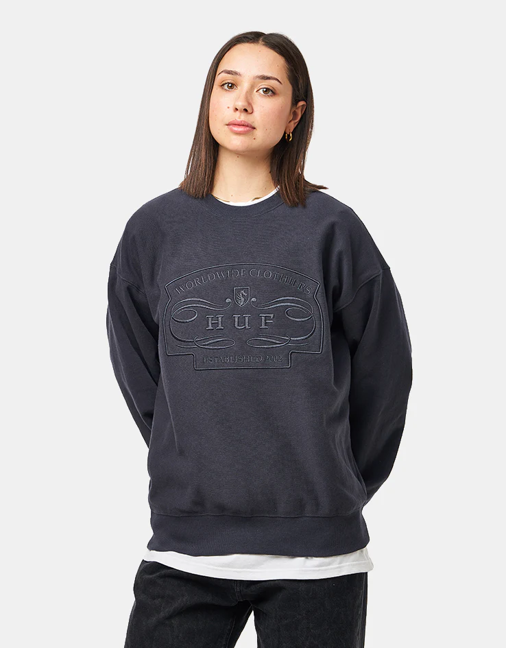 HUF Worldwide Clothiers Crewneck - Navy - Image 4
