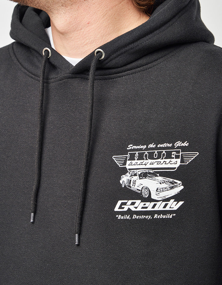 HUF x GReddy Body Works Pullover Hoodie - Black - Image 4