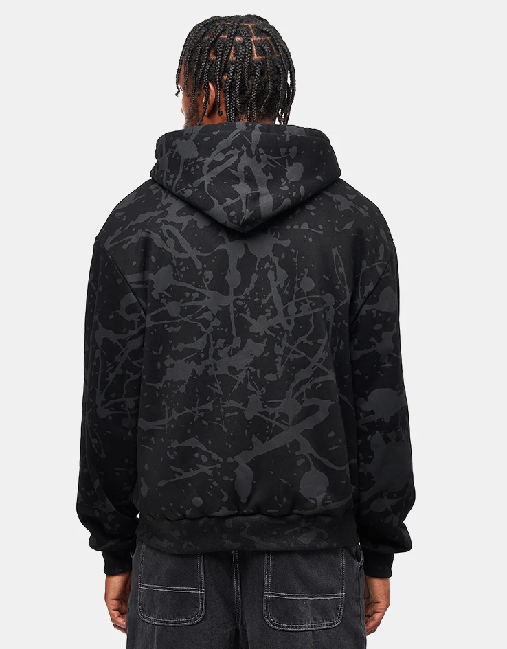 ICHPIG Splatter Zip-Up Hoodie - Black - Image 2