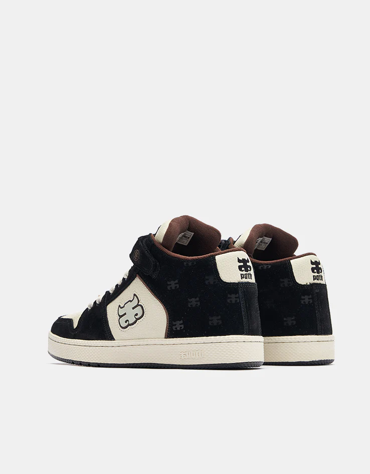 IPATH Grasshopper Skate Shoes - Black Suede & Cream - Image 4