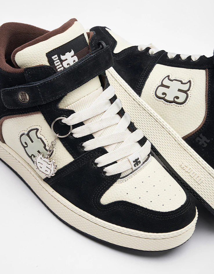 IPATH Grasshopper Skate Shoes - Black Suede & Cream - Image 5