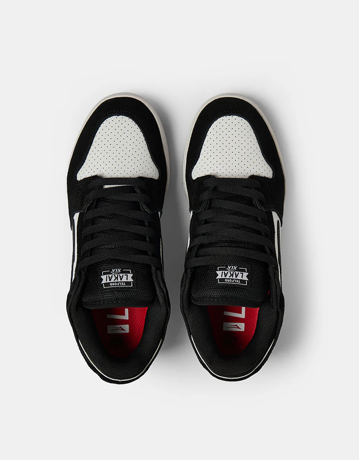 Lakai Telford Low Skate Shoes - Black/White - Image 2
