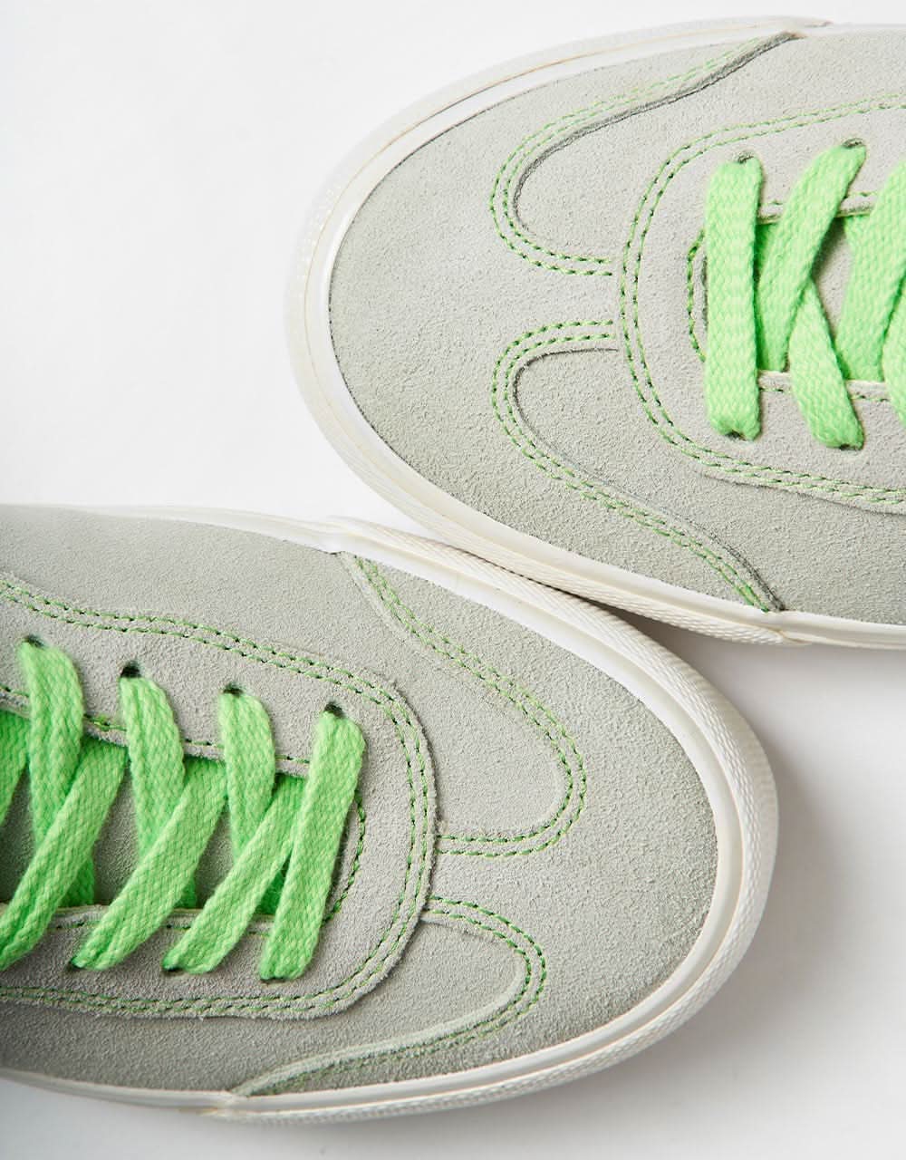 Last Resort AB VM004 Milic Suede Skate Shoes - Green Tint/White - Image 5
