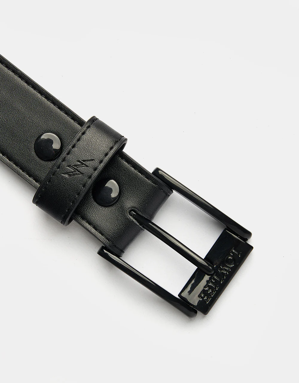 Lowlife Triple S Studded Leather Belt - Black and White - Image 3