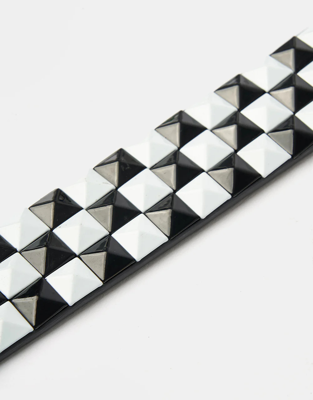 Lowlife Triple S Studded Leather Belt - Black and White - Image 4