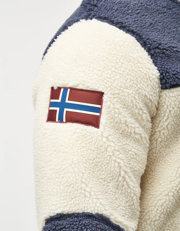 Napapijri Yupik Full Zip Fleece - White Heron/Blue Marine/Orange Pumpkin - Image 6