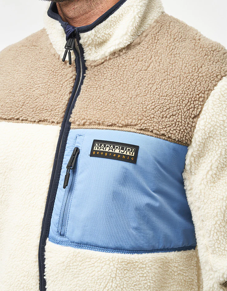 Napapijri Yupik Full Zip Fleece - White Heron/Will Gray/Light Blue - Image 5