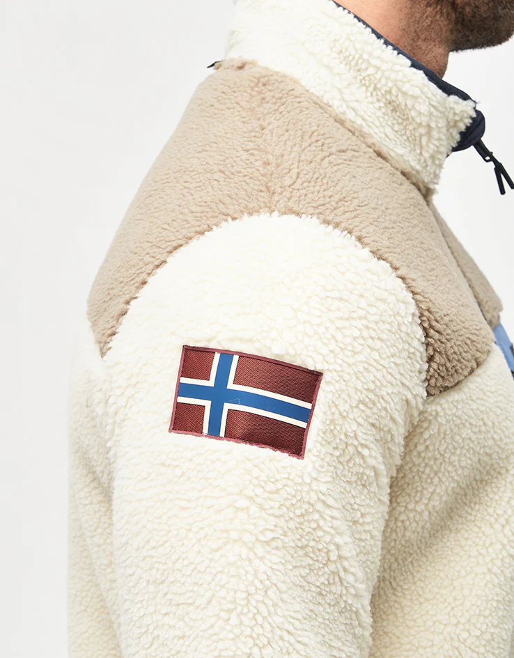 Napapijri Yupik Full Zip Fleece - White Heron/Will Gray/Light Blue - Image 6