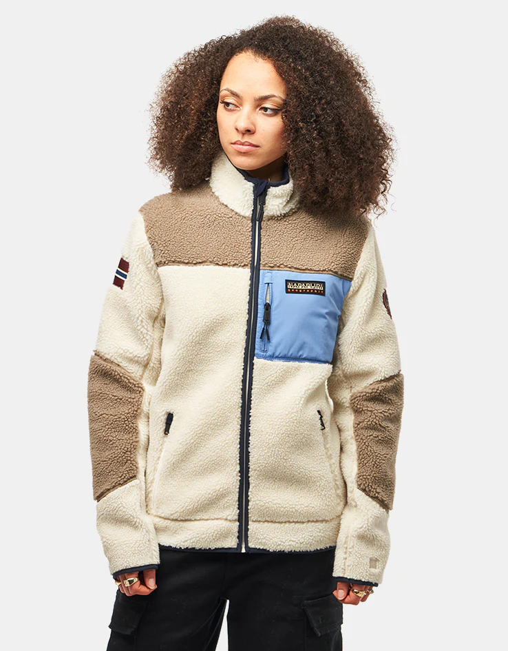 Napapijri Yupik Full Zip Fleece - White Heron/Will Gray/Light Blue - Image 7