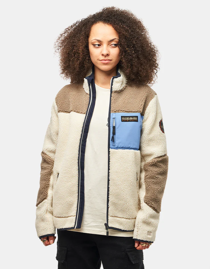 Napapijri Yupik Full Zip Fleece - White Heron/Will Gray/Light Blue - Image 9