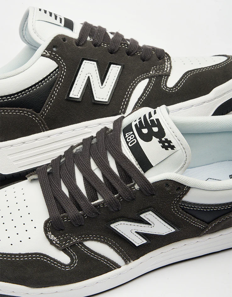 New Balance Numeric 480 Skate Shoes - Dark Grey/White - Image 6