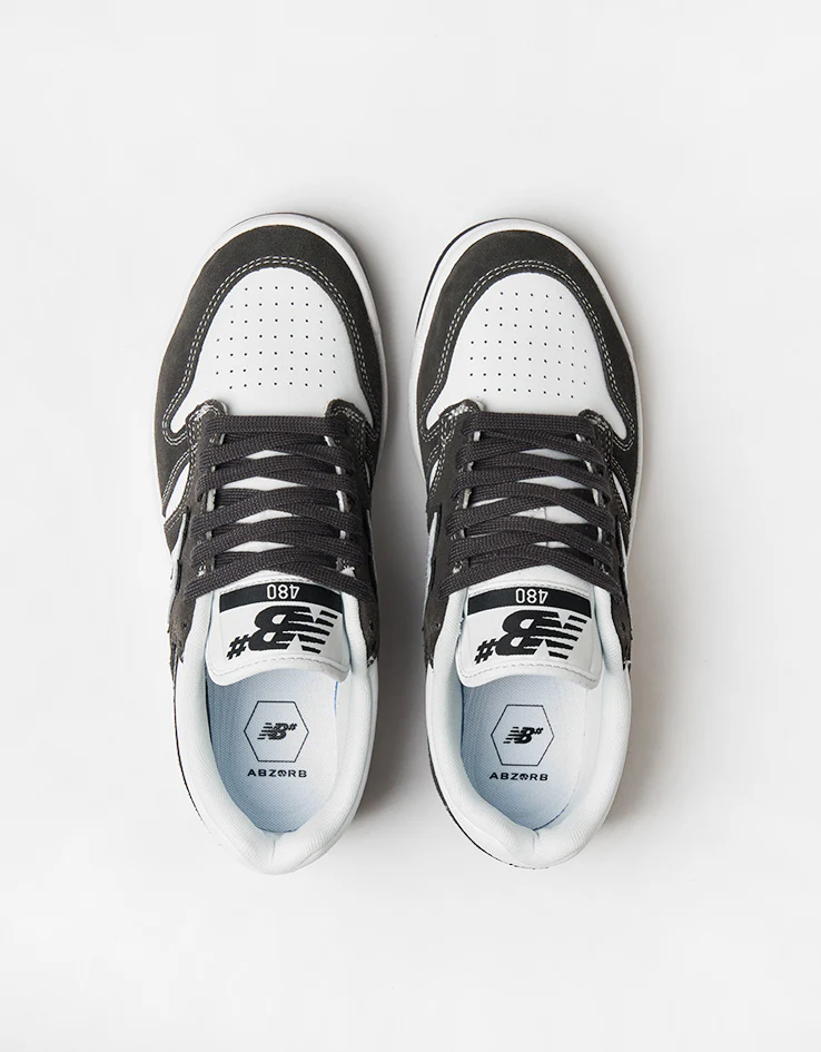New Balance Numeric 480 Skate Shoes - Dark Grey/White - Image 7