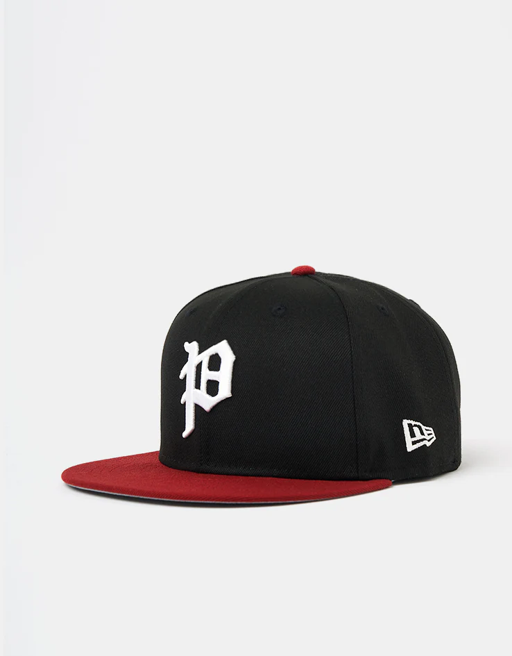 New Era Philadelphia Phillies Visor Clip 59Fifty® Fitted Cap - Black/Hot Red