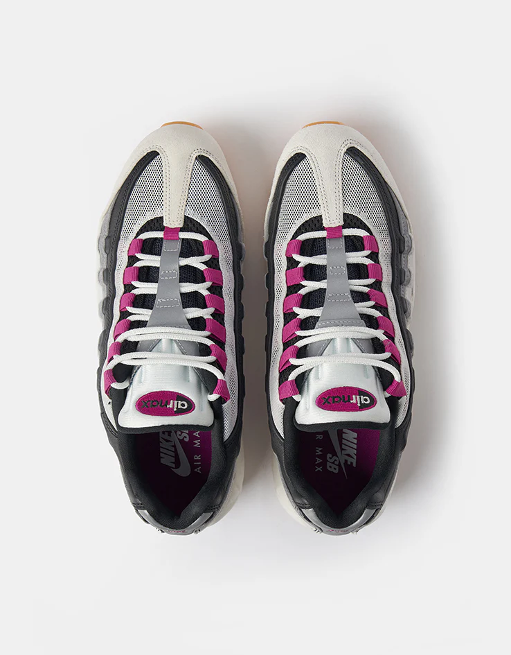 Nike SB Air Max 95 Skate Shoes - Summit White/Cactus Flower-Photon Dust - Image 3