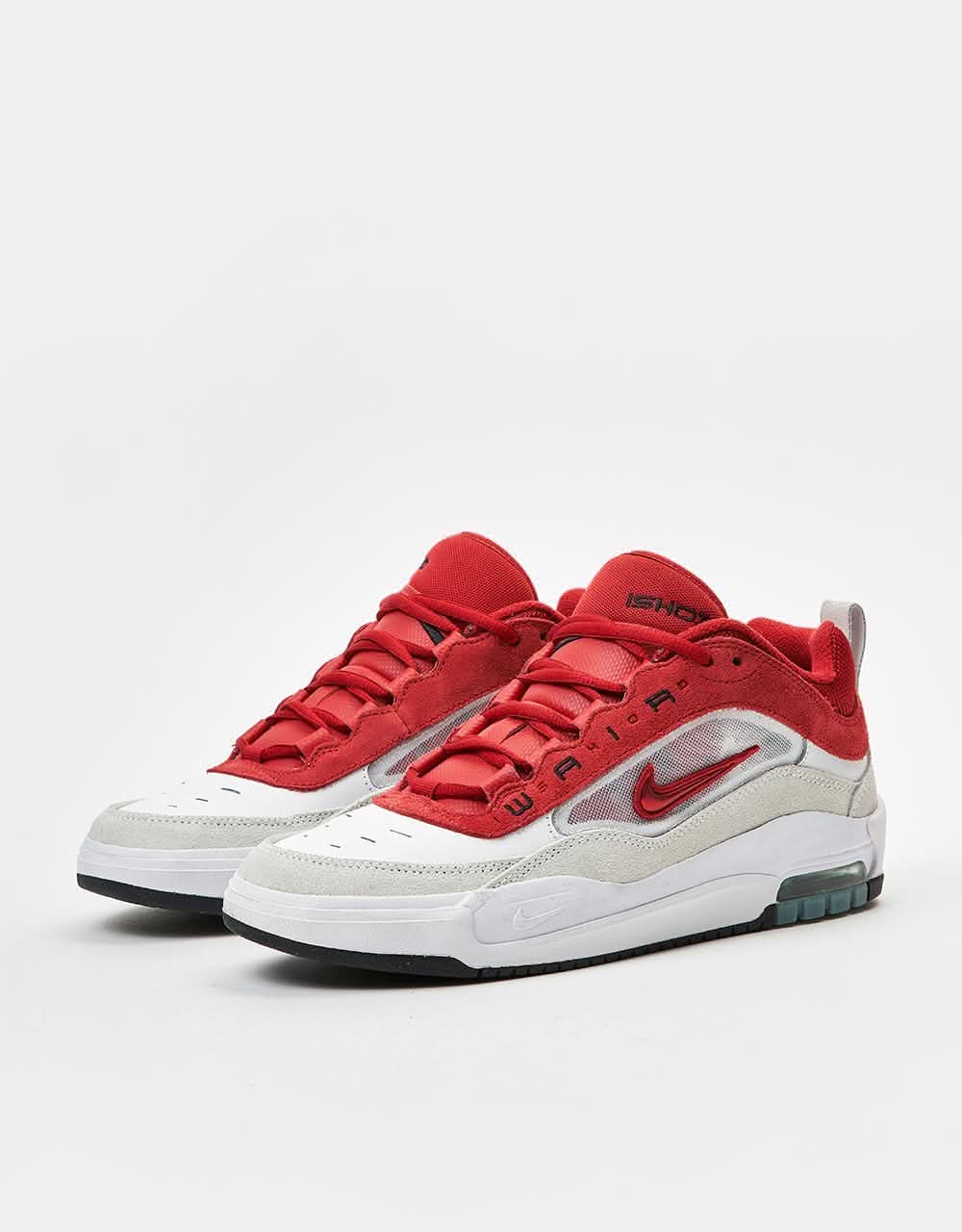 Nike SB Air Max Ishod Skate Shoes - White/Varsity Red-Summit White-Varsity Red-Black - Image 3
