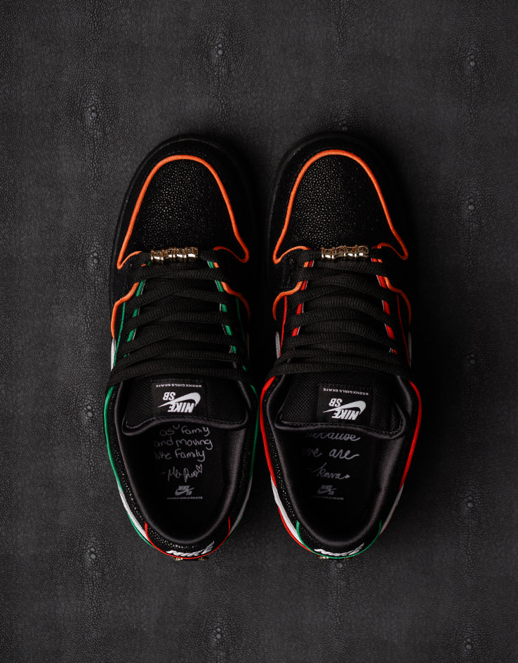 Nike SB 'Bronx Girls' Dunk Low Pro QS Skate Shoes - Black/White-Challenge Red-Total Orange - Image 4