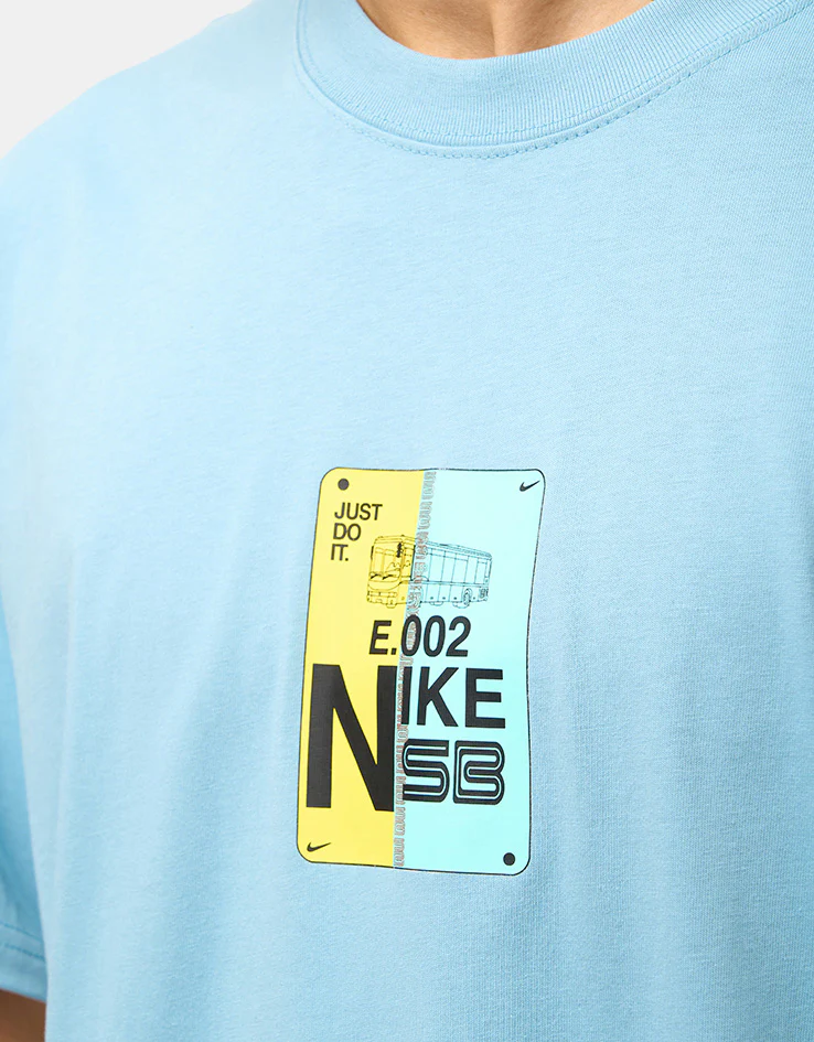Nike SB Bus Pass T-Shirt - Denim Turquoise - Image 3