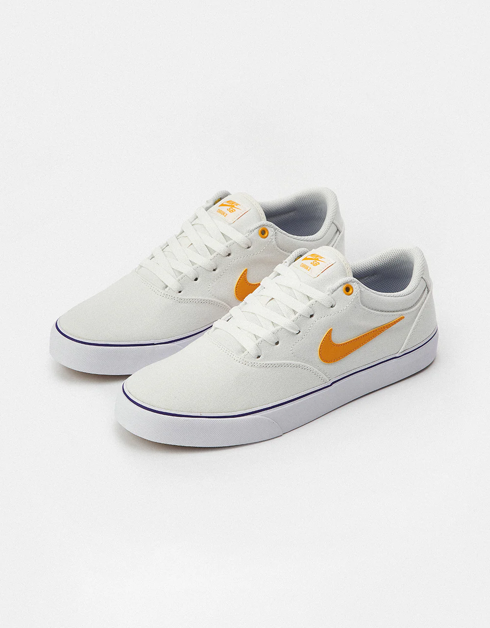 Nike SB Chron 2 Canvas Skate Shoes - Summit White/University Gold - Image 2
