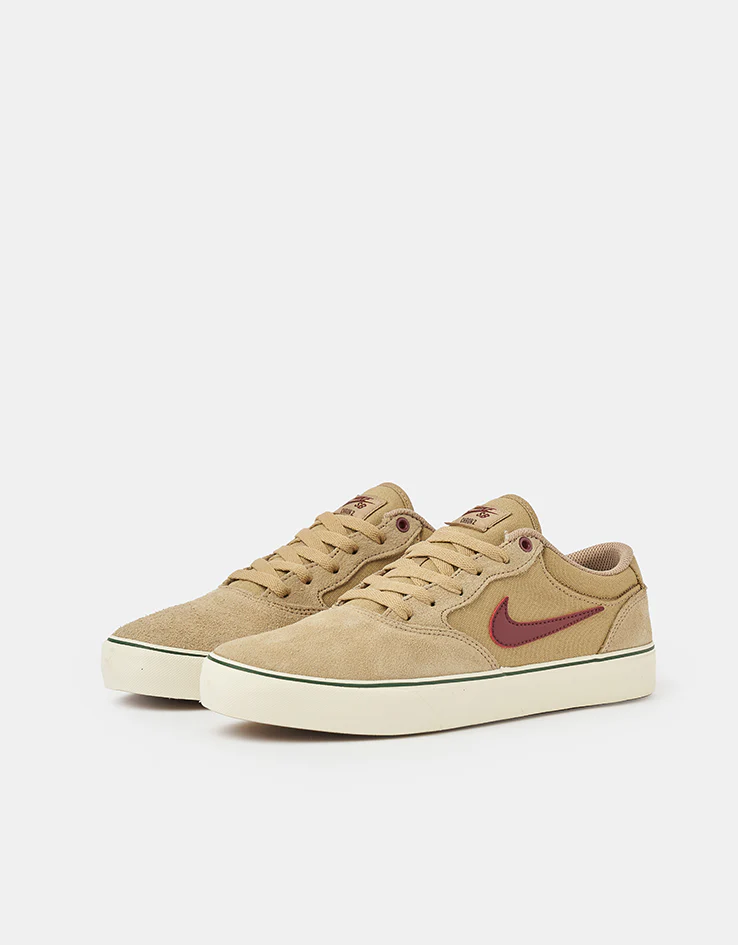 Nike SB Chron 2 Skate Shoes - Parachute Beige/Dark Team Red - Image 3