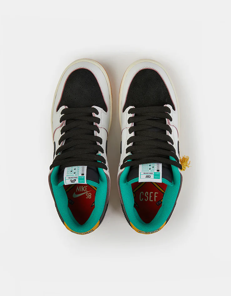Nike SB 'CSEF' Dunk Low Pro QS Skate Shoes - Summit White/Black-White-Iron Grey - Image 10