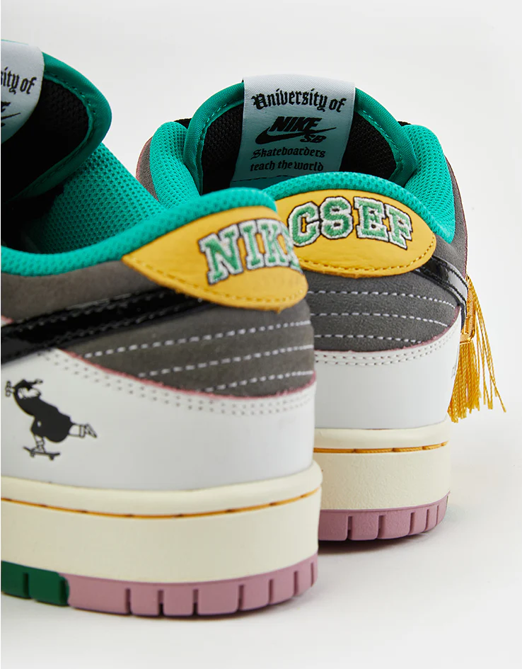 Nike SB 'CSEF' Dunk Low Pro QS Skate Shoes - Summit White/Black-White-Iron Grey - Image 6
