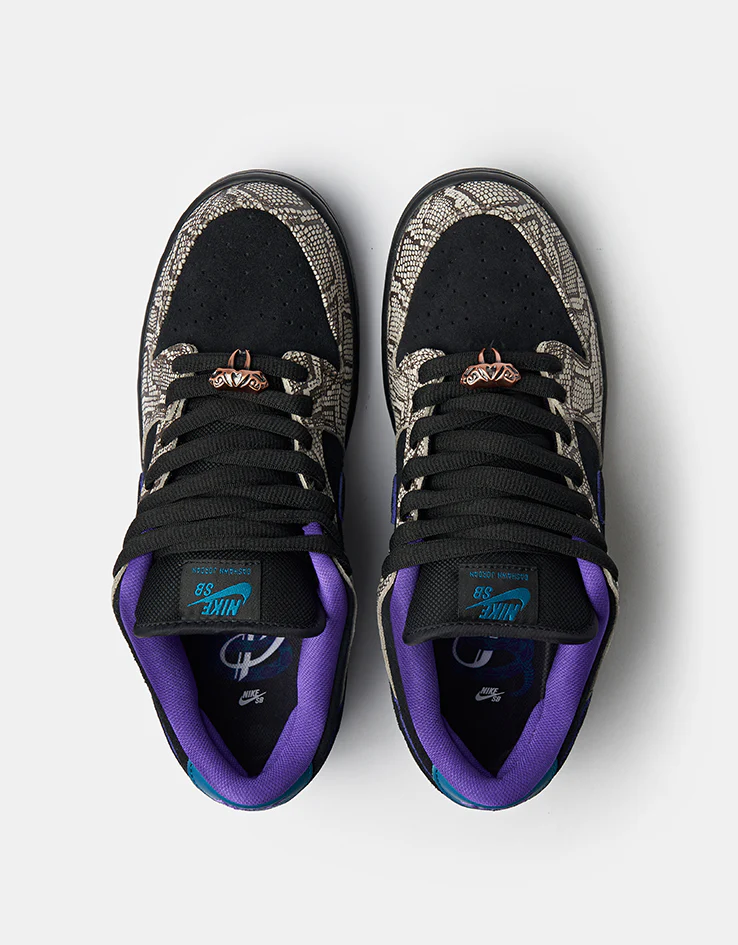 Nike SB 'Dashawn Jordan' Dunk Low Pro Skate Shoes - String/Black-Bright Spruce-Fierce Purple - Image 3