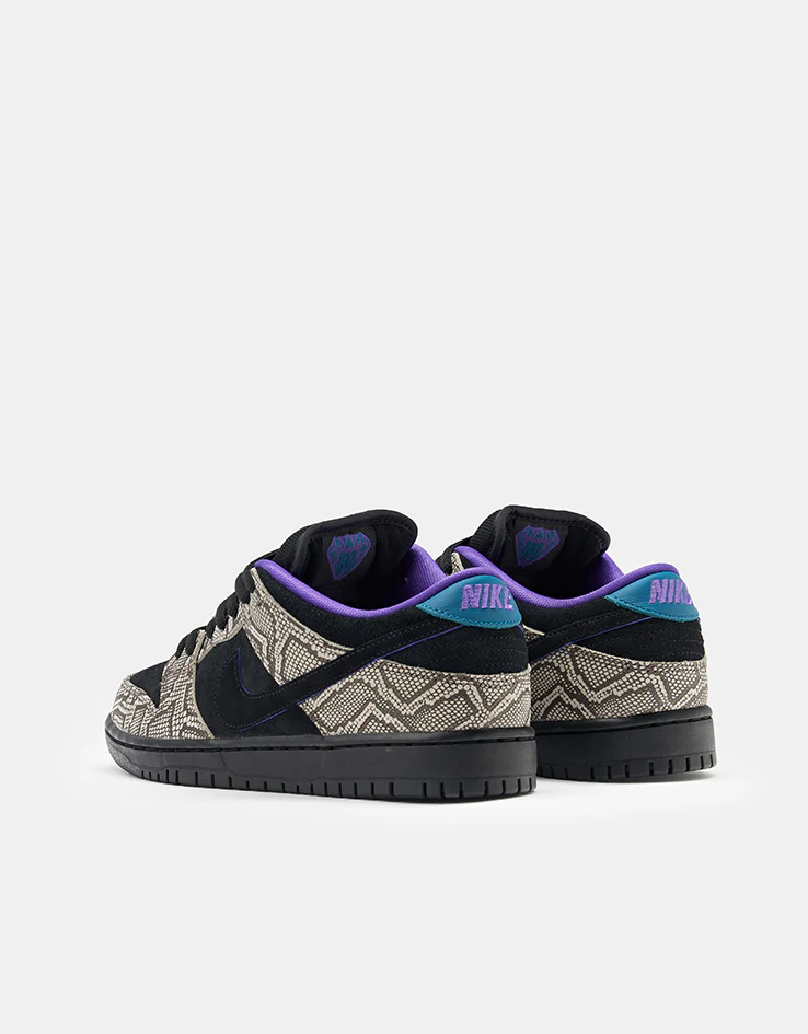 Nike SB 'Dashawn Jordan' Dunk Low Pro Skate Shoes - String/Black-Bright Spruce-Fierce Purple - Image 4
