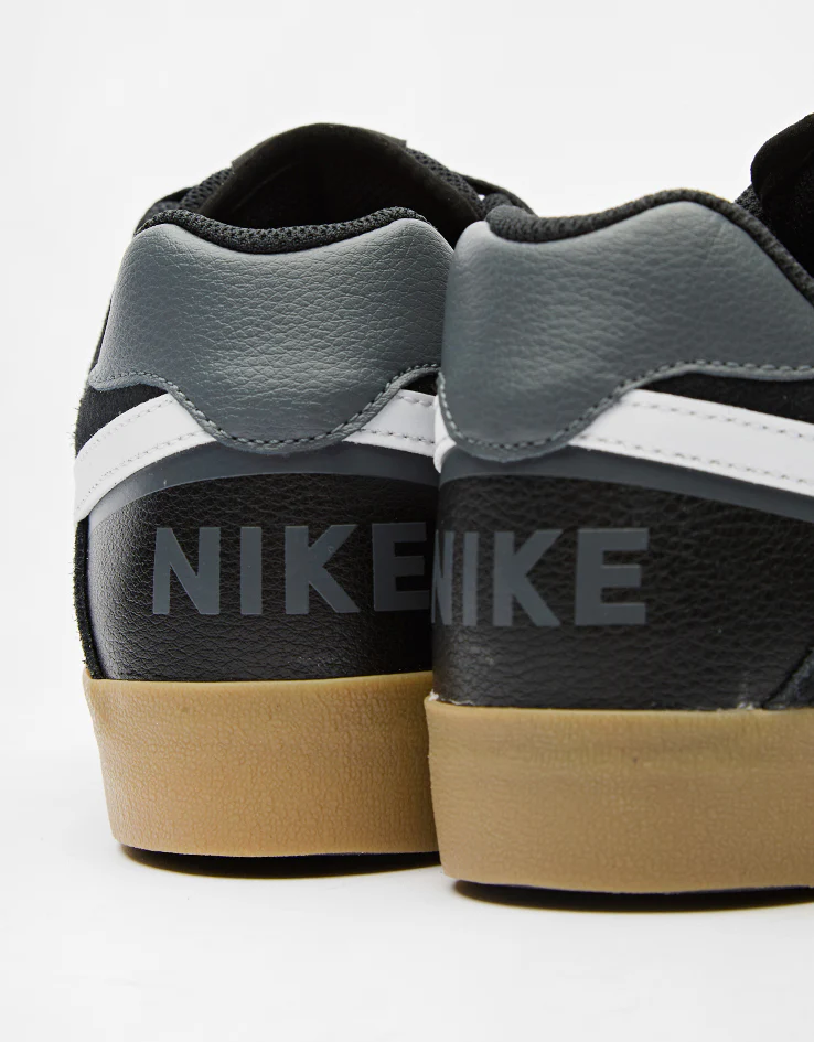 Nike SB Delta Force Vulc Skate Shoes - Black/White-Gum Light Brown-Dark Grey - Image 5