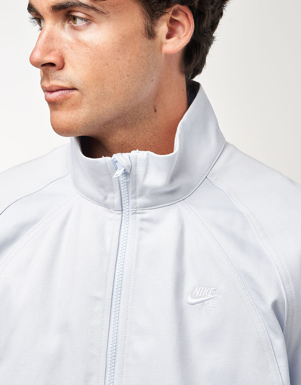 Nike SB Denim Full Zip Track Jacket - Football Grey/White - Image 5