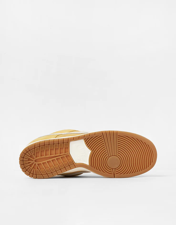 Nike SB Dunk Low Pro ISO Skate Shoes - Saturn Gold/Sail-Saturn Gold-Solar - Image 5
