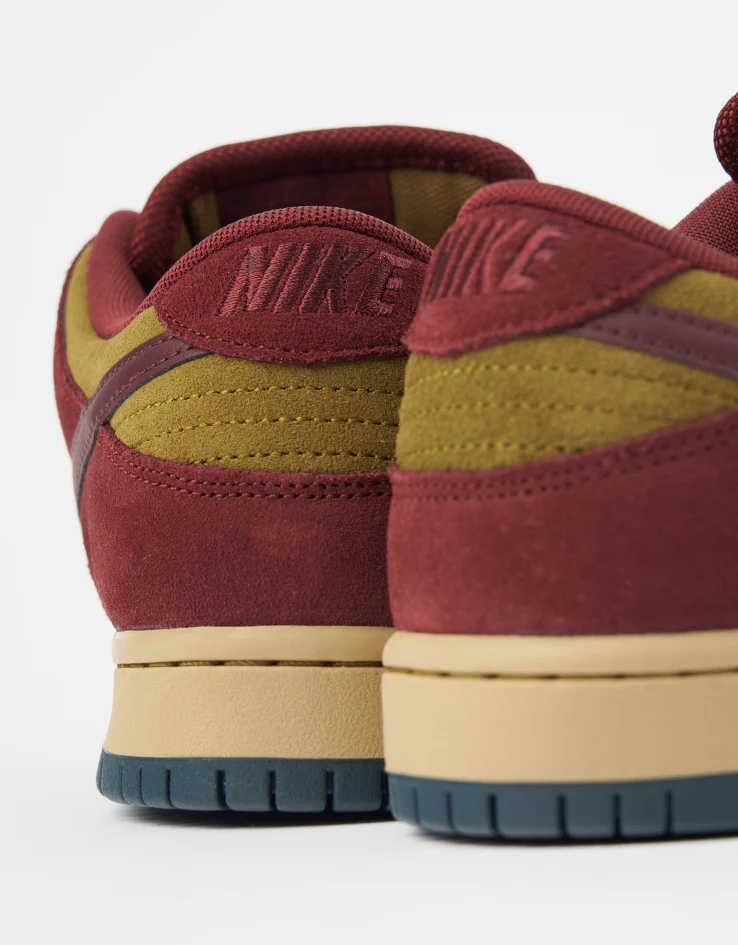 Nike SB Dunk Low Pro Skate Shoes - Dark Team Red/Burgundy Crush-Olive - Image 6