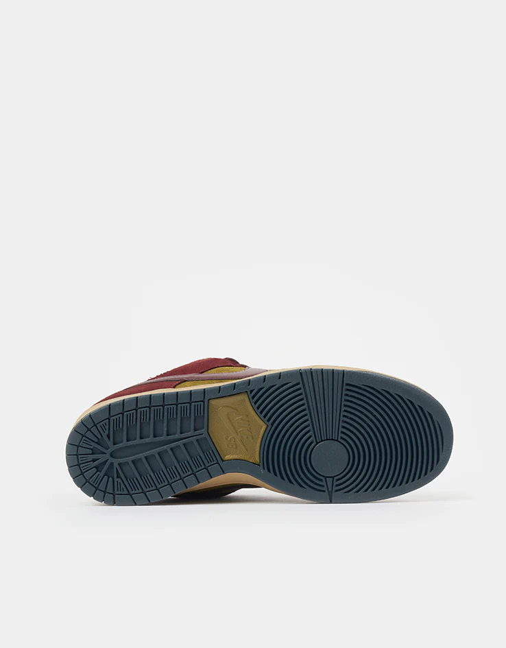 Nike SB Dunk Low Pro Skate Shoes - Dark Team Red/Burgundy Crush-Olive - Image 9