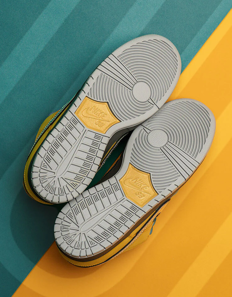 Nike SB Dunk Low Pro Skate Shoes - Lightning/Wolf Grey-Denim Turq - Image 10