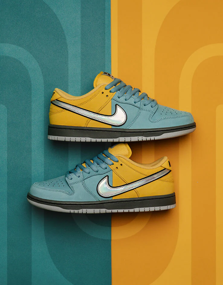Nike SB Dunk Low Pro Skate Shoes - Lightning/Wolf Grey-Denim Turq - Image 2