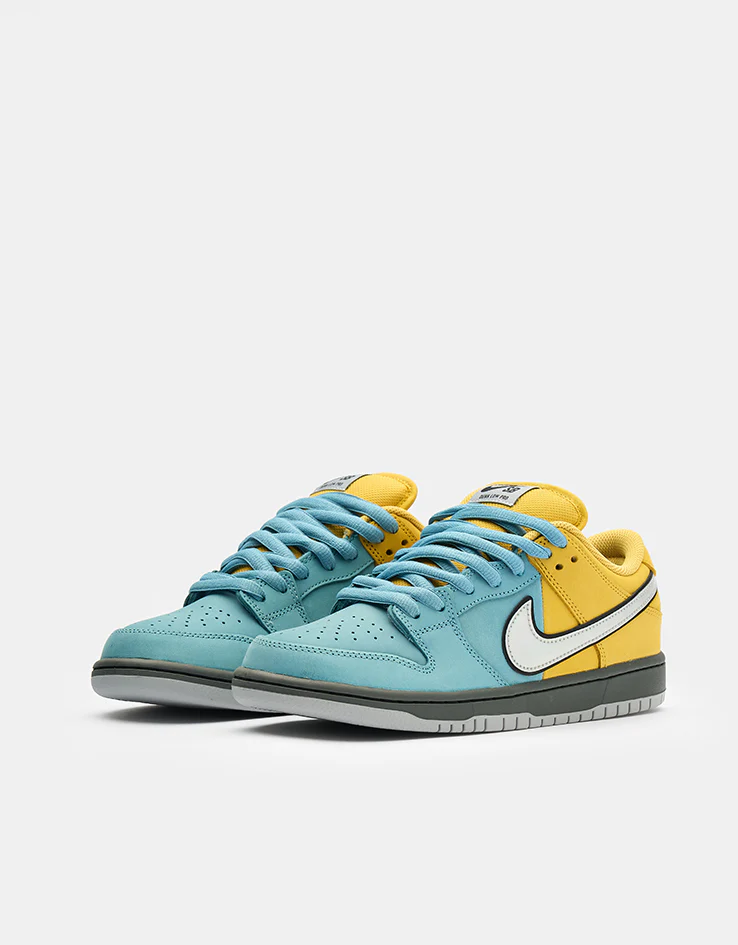 Nike SB Dunk Low Pro Skate Shoes - Lightning/Wolf Grey-Denim Turq - Image 4