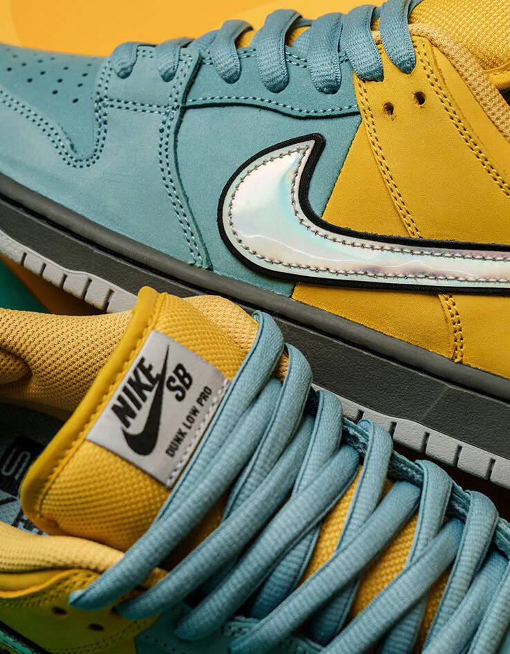 Nike SB Dunk Low Pro Skate Shoes - Lightning/Wolf Grey-Denim Turq - Image 5