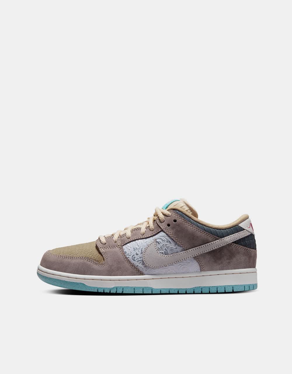Nike SB Dunk Low Pro WC Skate Shoes - Baroque Brown/Summit White-Sanddrift-Dk Smoke Grey-Paradise Aqua-Dragon Red - Image 6