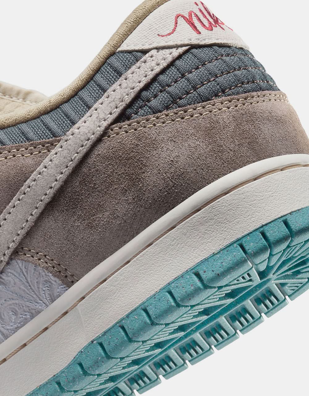 Nike SB Dunk Low Pro WC Skate Shoes - Baroque Brown/Summit White-Sanddrift-Dk Smoke Grey-Paradise Aqua-Dragon Red - Image 7