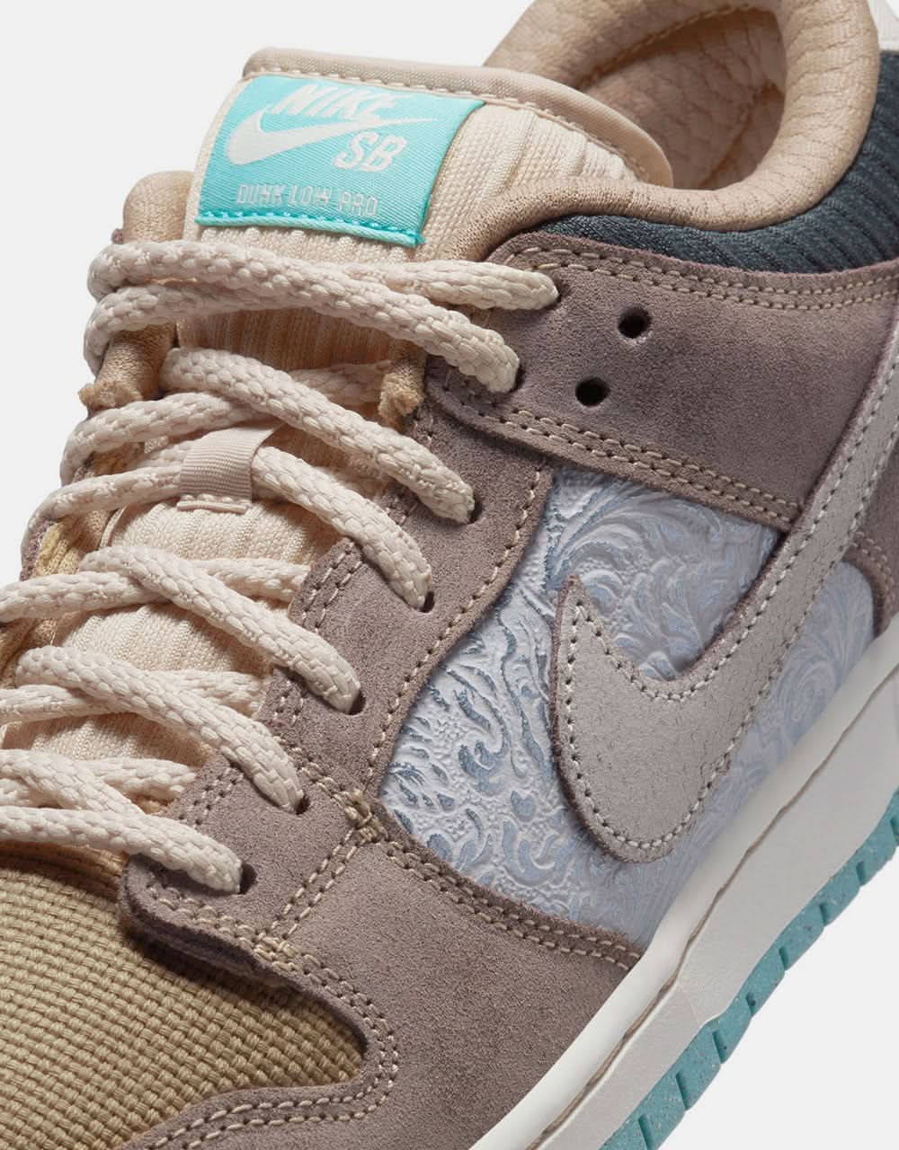 Nike SB Dunk Low Pro WC Skate Shoes - Baroque Brown/Summit White-Sanddrift-Dk Smoke Grey-Paradise Aqua-Dragon Red - Image 8