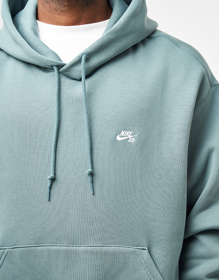 Nike SB Essential Logo Pullover Hoodie - Mineral Slate/White - Image 3