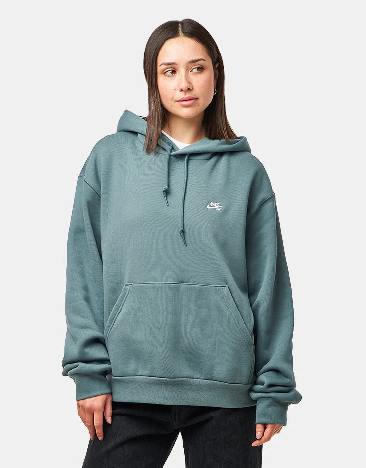 Nike SB Essential Logo Pullover Hoodie - Mineral Slate/White - Image 4