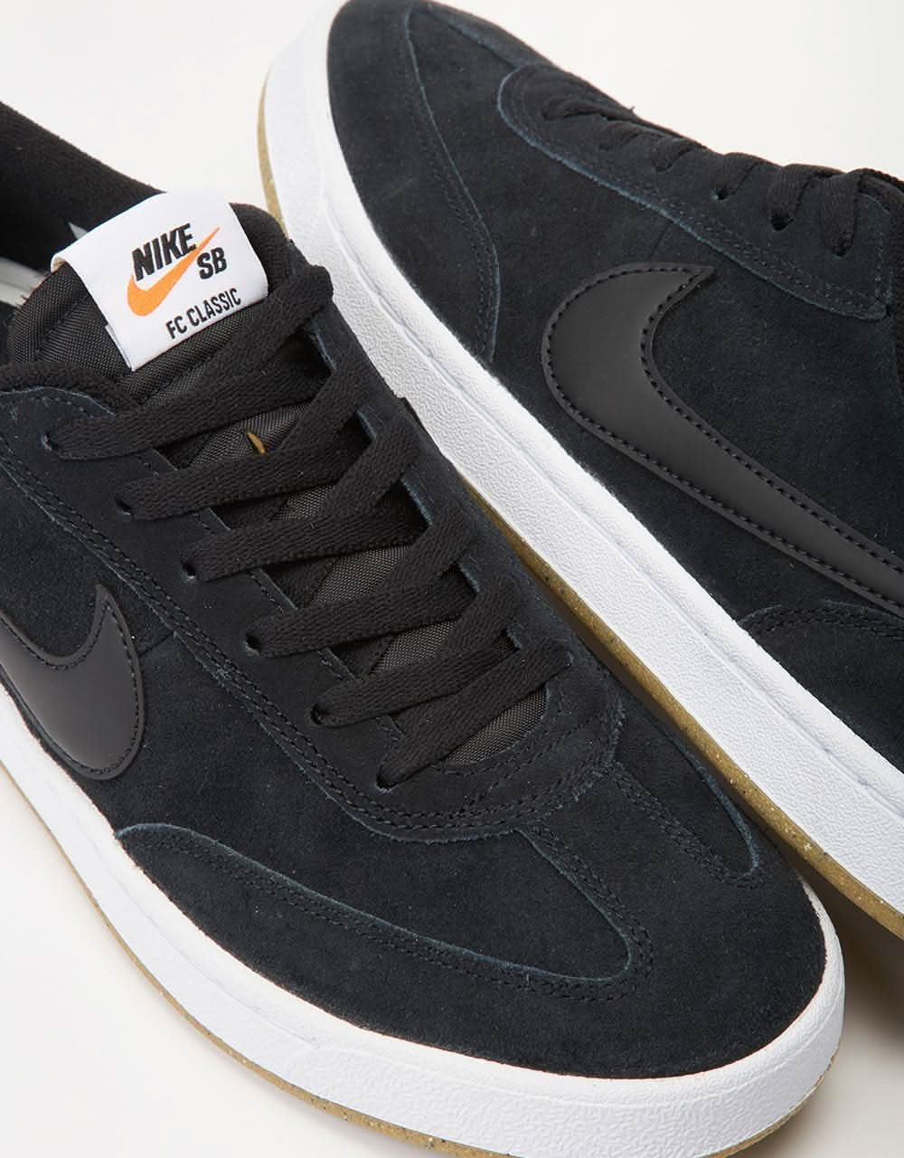 Nike SB FC Classic Low Skate Shoes - Black/Black-White-Vivid Orange - Image 4