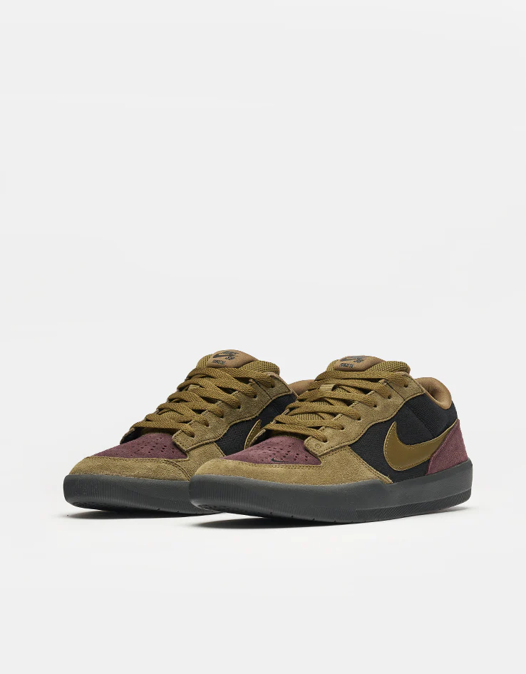 Nike SB Force 58 Skate Shoes - Black/Olive Flak-Burgundy Crush-Off Noir - Image 3